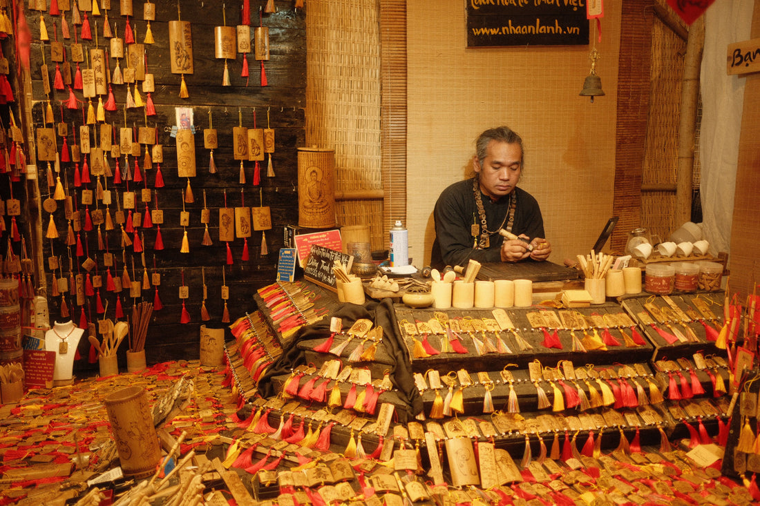Skilled artisan hand-crafting intricate bamboo pieces, one of the makers behind every Puff Panda product