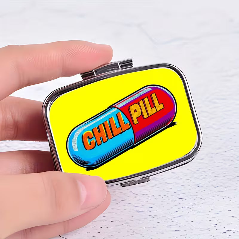 Exquisite Vintage Pill Box – Portable 2-Compartment Metal Medicine Case, Unique Pocket & Purse Gift