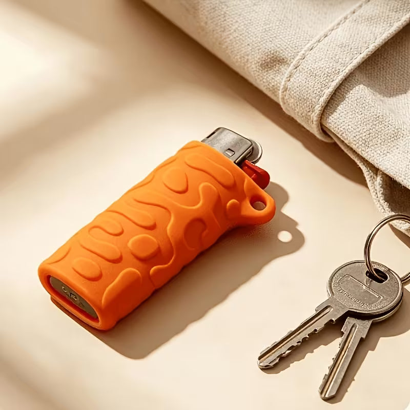 Textured Lighter Case with Keychain Hole — Anti-Slip J26 Compatible Cover