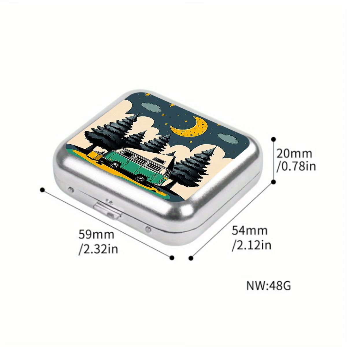 RV Travel Mini Metal Ashtray & Stash Box — Portable Pocket Container