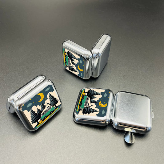 RV Travel mini metal ashtray and stash box, portable pocket container - additional view