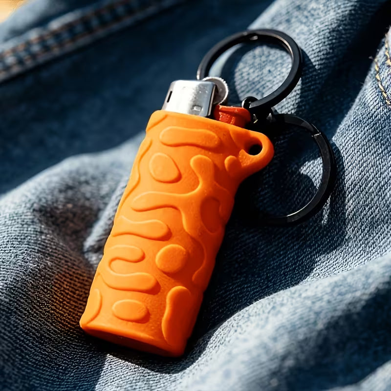 Textured Lighter Case with Keychain Hole — Anti-Slip J26 Compatible Cover