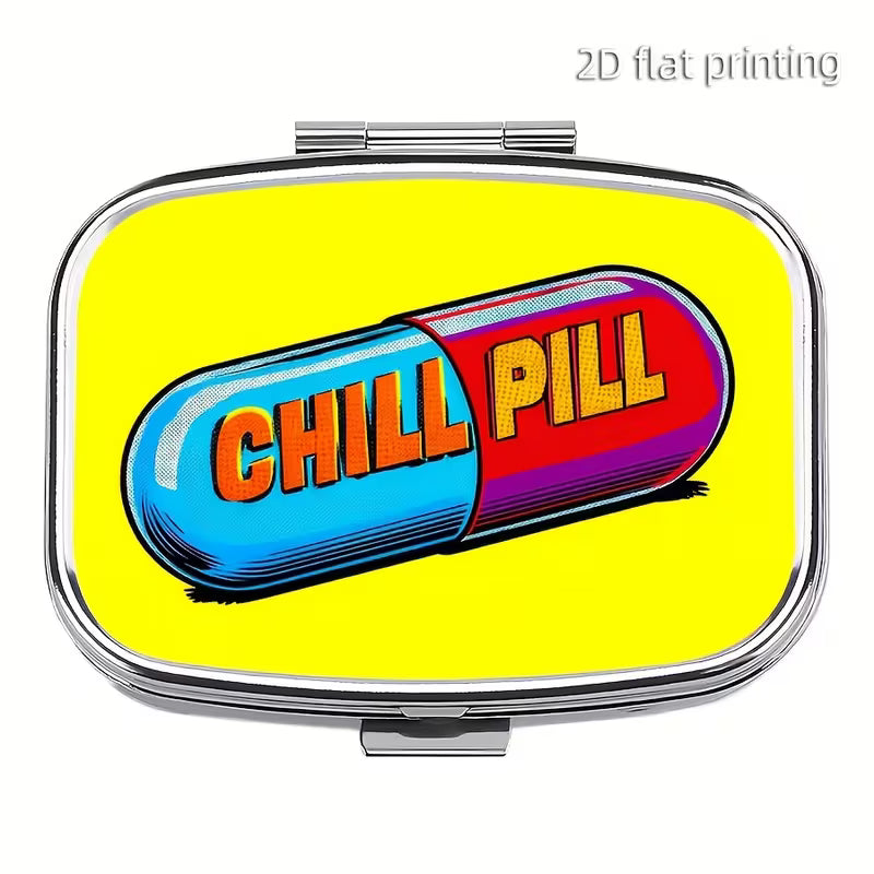 Exquisite Vintage Pill Box – Portable 2-Compartment Metal Medicine Case, Unique Pocket & Purse Gift