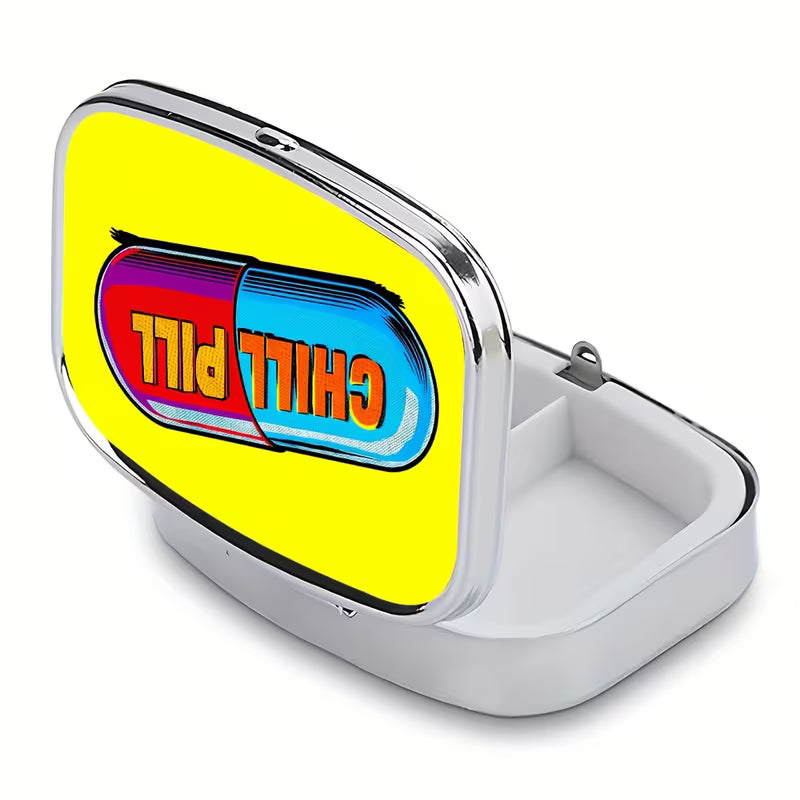 Exquisite Vintage Pill Box – Portable 2-Compartment Metal Medicine Case, Unique Pocket & Purse Gift
