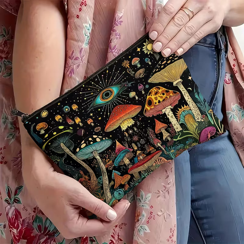 Bohemian Mushroom Stash Tin — Two-Compartment Pocket Box