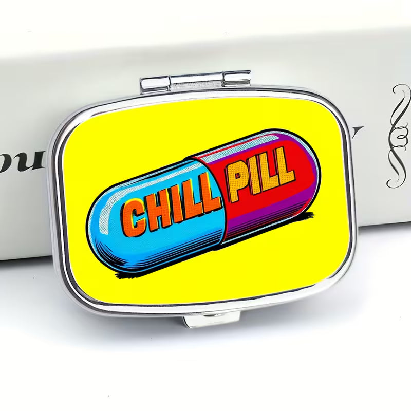 Exquisite Vintage Pill Box – Portable 2-Compartment Metal Medicine Case, Unique Pocket & Purse Gift