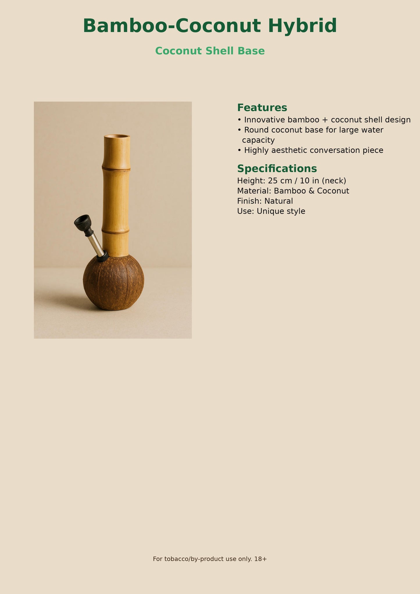 Bamboo and coconut shell hybrid bong by PuffPanda