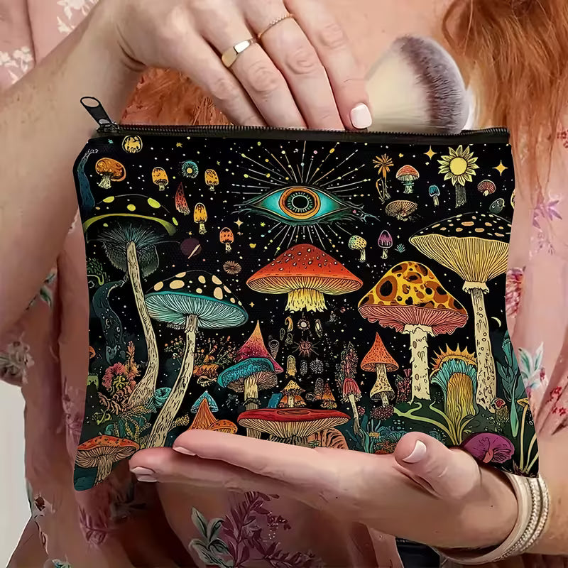 Bohemian Mushroom Stash Tin — Two-Compartment Pocket Box