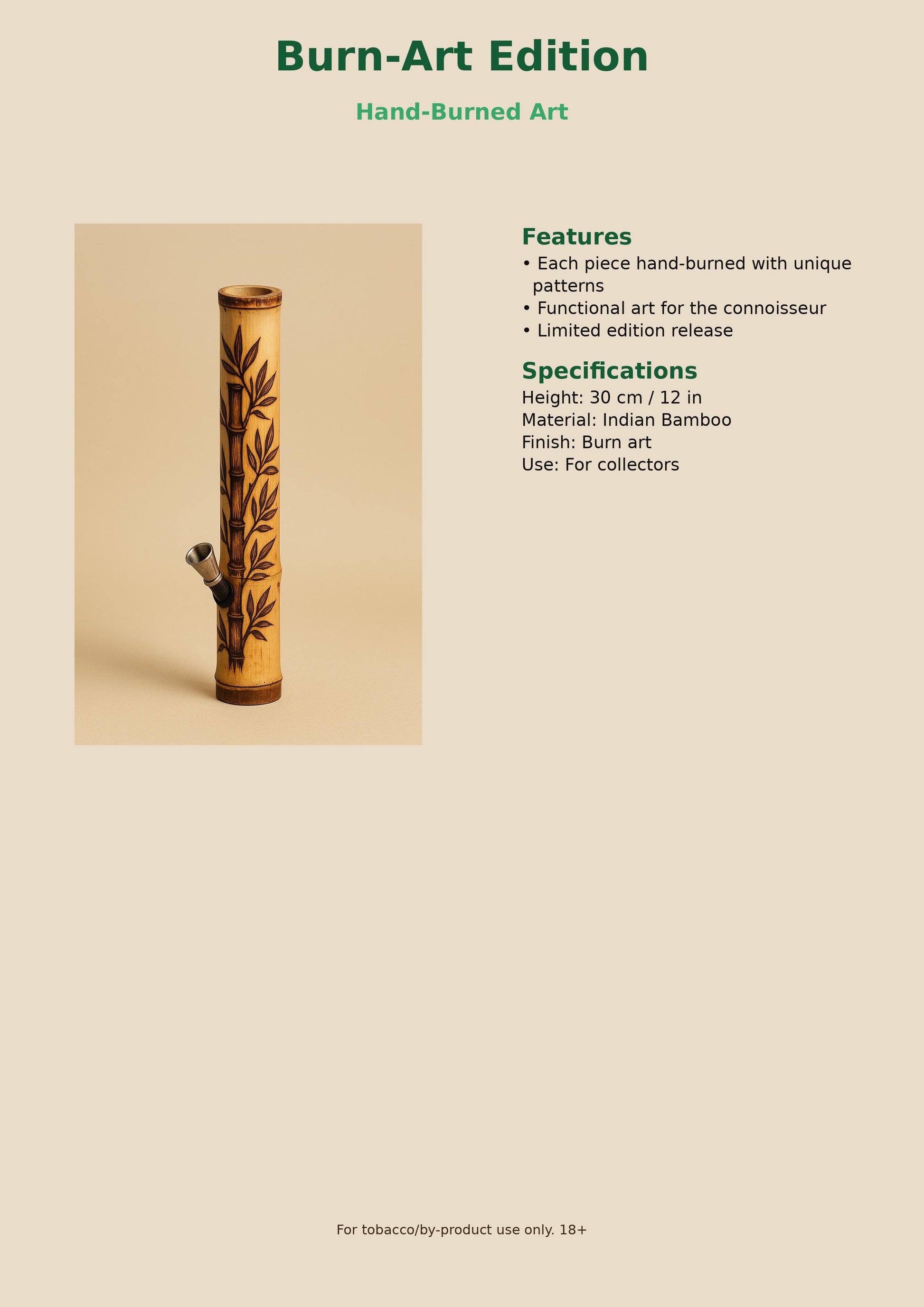 Burn-Art hand etched bamboo bong by PuffPanda