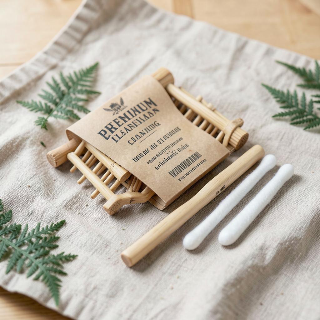 Bamboo handled cleaning kit for bamboo bongs by PuffPanda